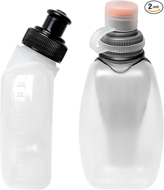 GYGYL 2Pcs BPA Free Running Water Bottle, Portable Lightweight Sports Water Bottle for Running, Cycling, Walking, Indoor, Outdoor(1pcs 175ml/6 oz, 1pcs 250ml/8 oz)