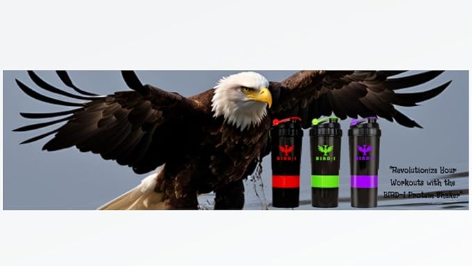 Gym Protein Shaker, 3-in-1, 500ml/16.9oz, BPA-Free, Metal Mixer. (GREEN), JT4101