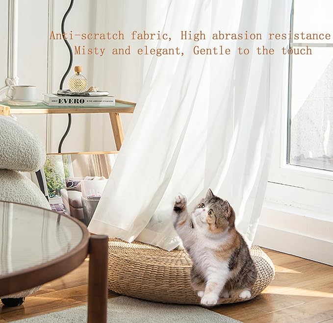 AIKASY White Bed Canopy Scarf for Full/Queen - Luxury Sheer Canopy Bed Curtains with Light - Suitable for Four-Poster Bed, Metal Bed Frame, Wood Bed Frame -1pic