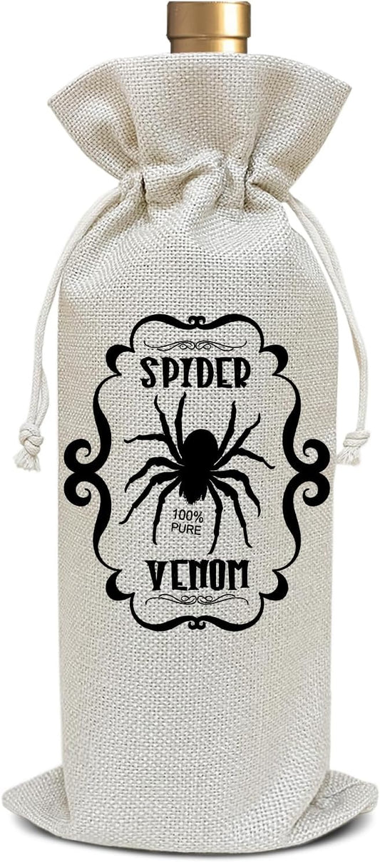 Halloween Wine Bag, Birthday Gifts for Women Men Son Dad Sister Mom, Witch Magic Thanksgiving Christmas Holiday Party Favor Funny Spider Venom Wine Bag Decoration Supplies /43