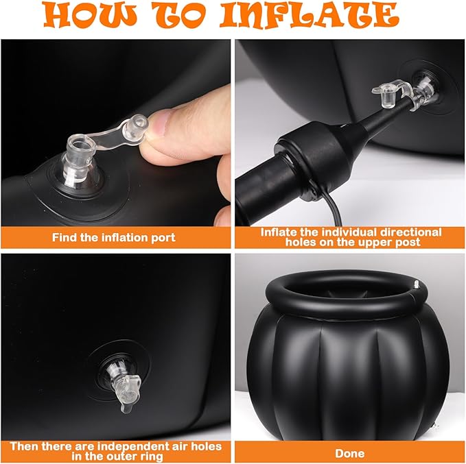 Halloween Inflatable Cooler, 22x18 Inch Witch Cauldron Kettle Large Halloween Cooler for Drinks Inflatable Ice Bucket for Halloween Parties Travel