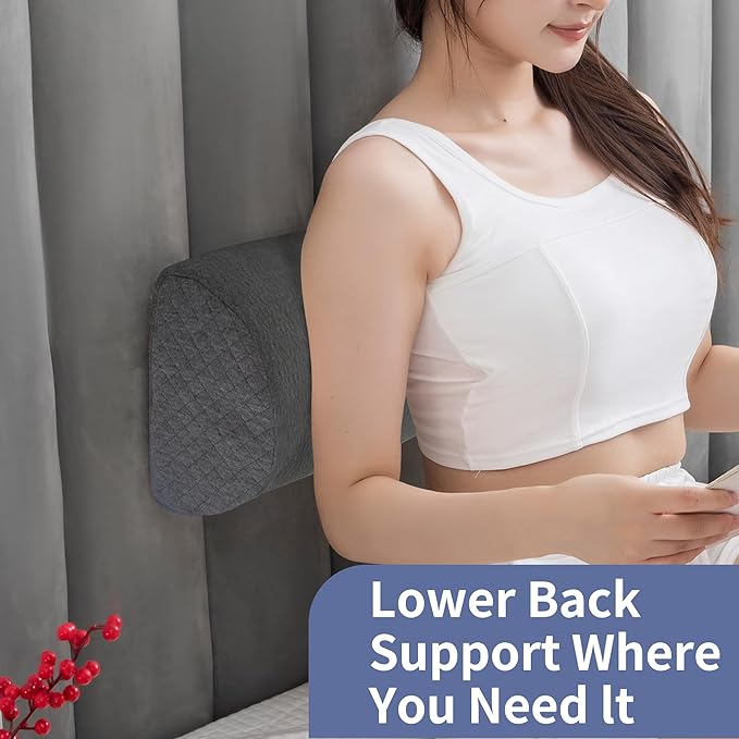 Half Moon Bolster Knee Pillow, Back Pain Relief Memory Foam Leg Pillow, Semi Roll Round Lumbar Leg Wedge for Side Sleepers - Reducing Head Neck Spine Hip Pressure - L