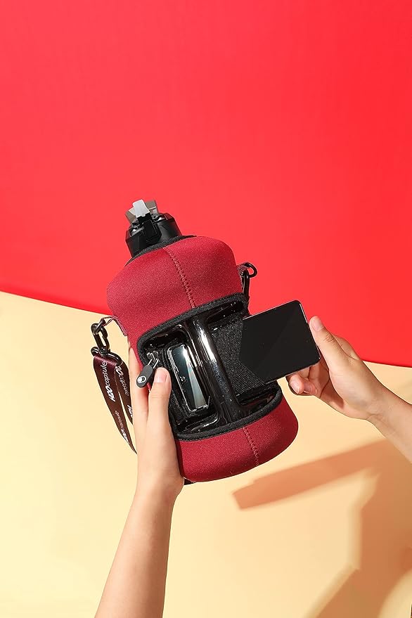 H2O Capsule 2.2L Half Gallon Water Bottle with Storage Sleeve and Covered Straw Lid – BPA Free Large Reusable Drink Container with Handle - Big Sports Jug, 2.2 Liter (74 Ounce)