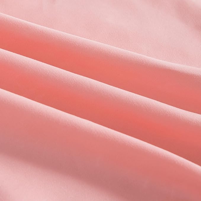 Bed Skirt Full Size Ruffled Bed Skirts with Split Corners, 16 Inch Drop Dust Ruffle Bed Skirt with Platform, 16 Inch, Blush, Full Size