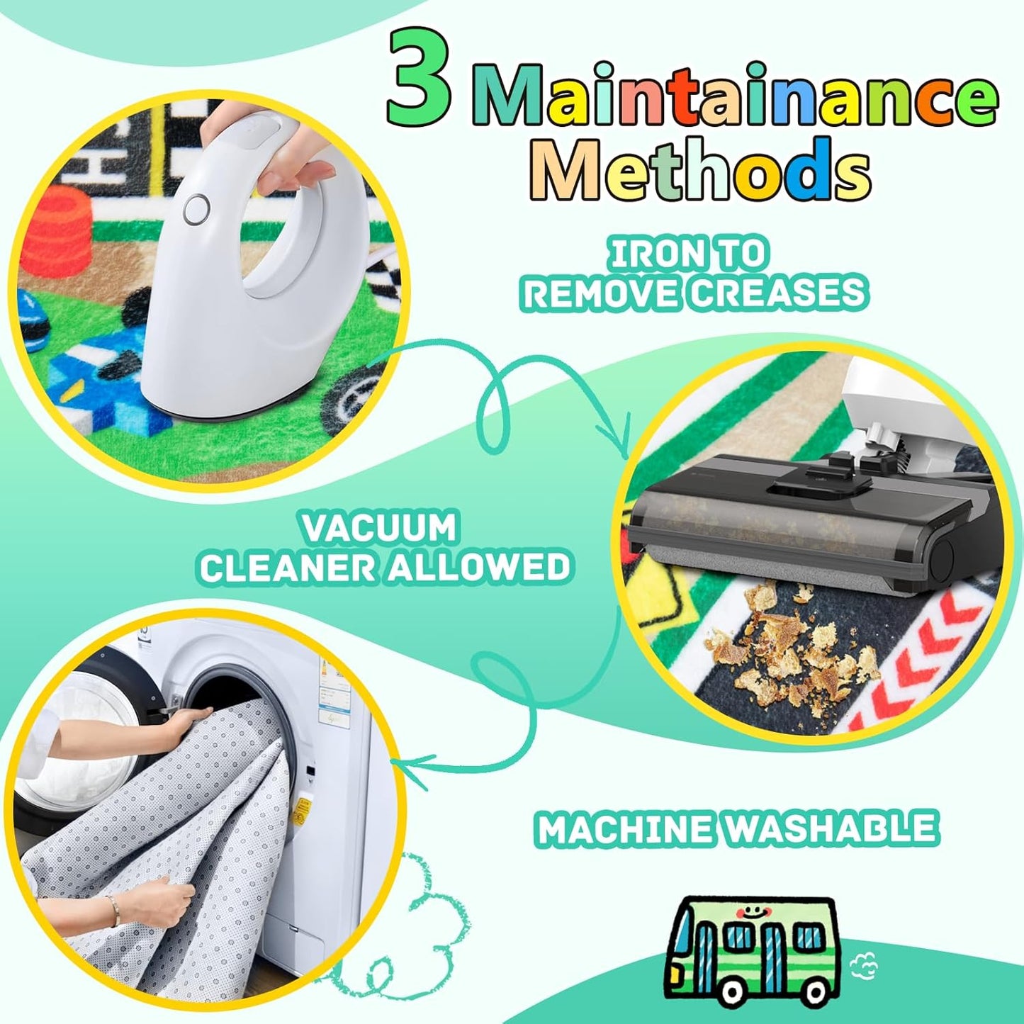 Kids Rug, Race Track Baby Play Mats, Realistic 3D Cascading Surround Route, 6x9 Ft Kids Rug for Playroom, Great for Playing with Cars and Toys, Non-Slip Car Carpet