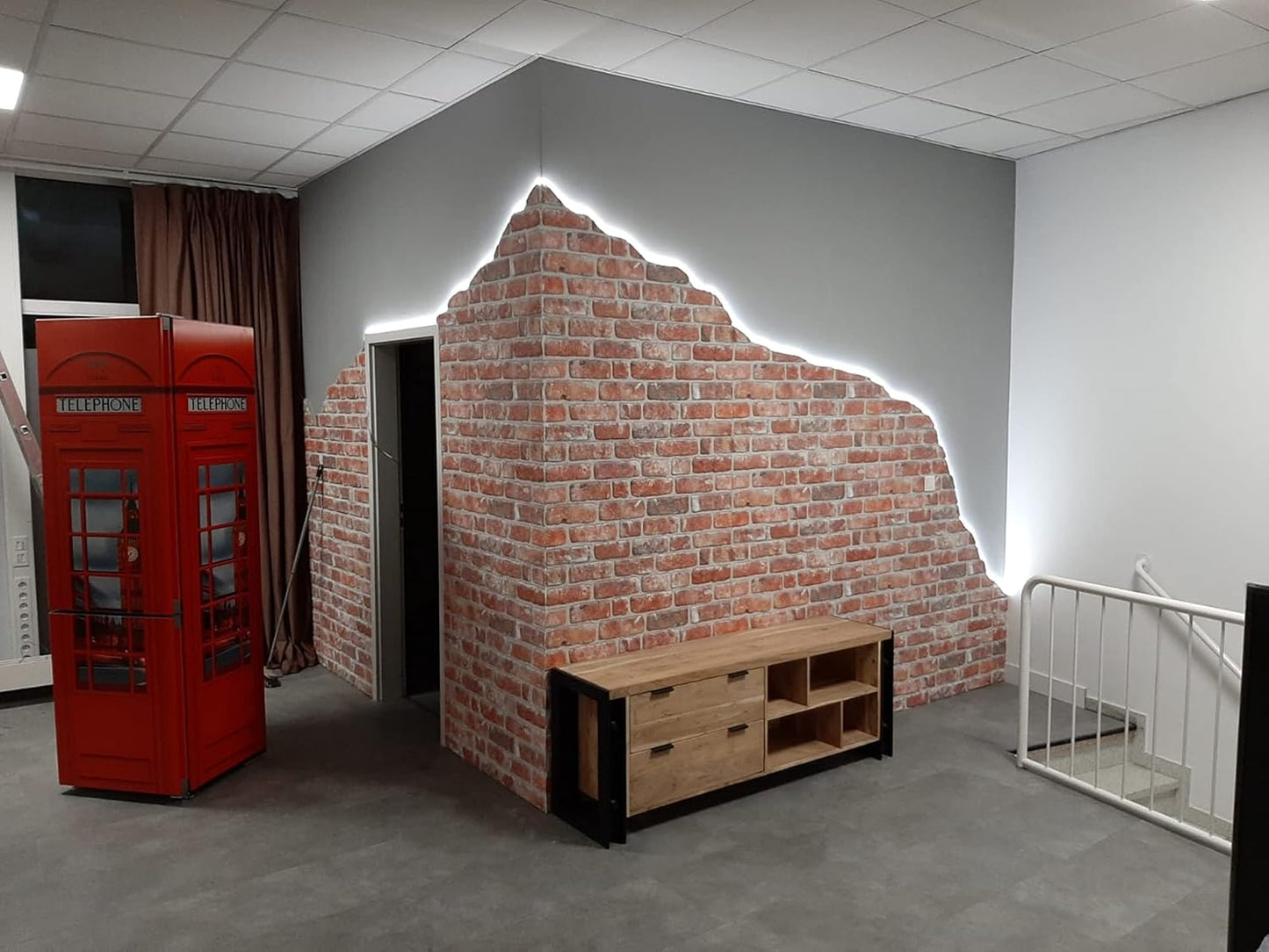 Dundee Deco 3D Wall Panels Faux Brick - Cladding Red Brown Stone Look Wall Paneling, Styrofoam, Sample, Size 10 x 10 in.