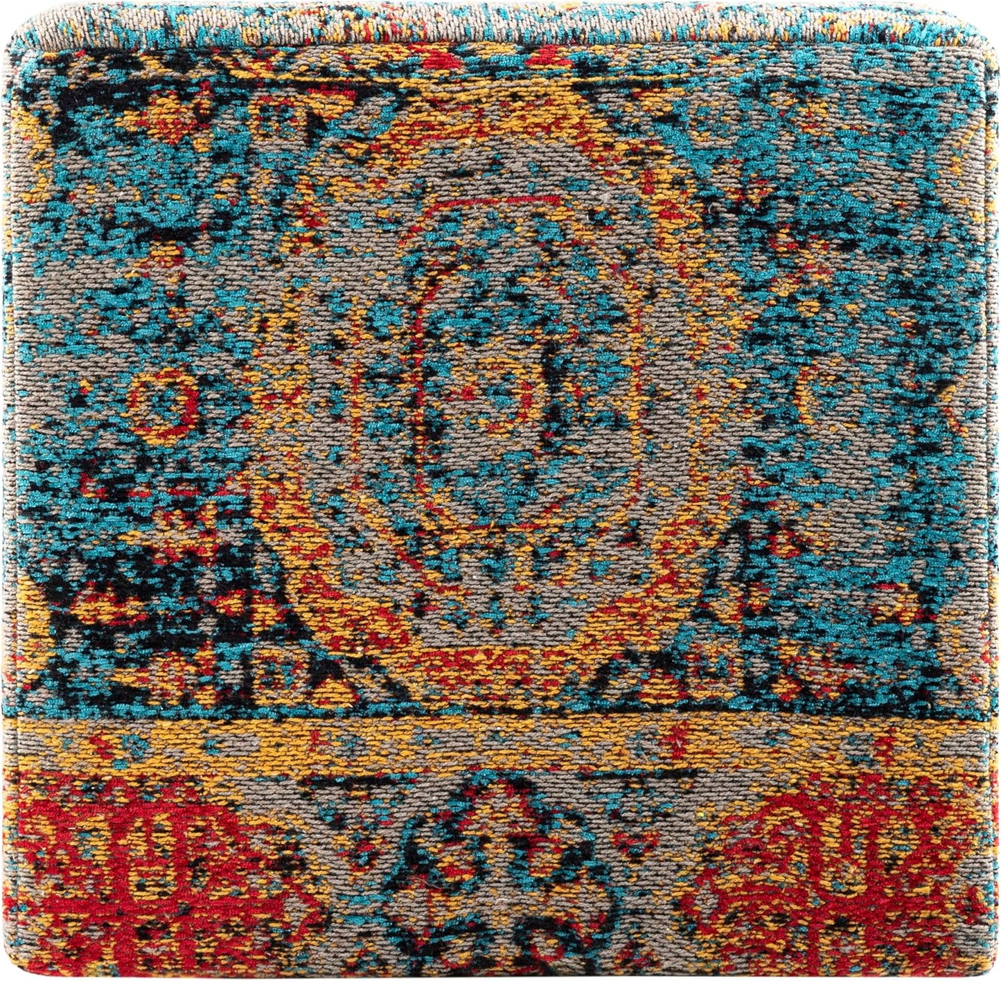 Mark&Day Pouf Ottoman, Kaltenleutgeben Traditional Saffron Cube Pouf Foot Rest for Living Room, Bedroom and Boho Home Decor (18"x18"x18")