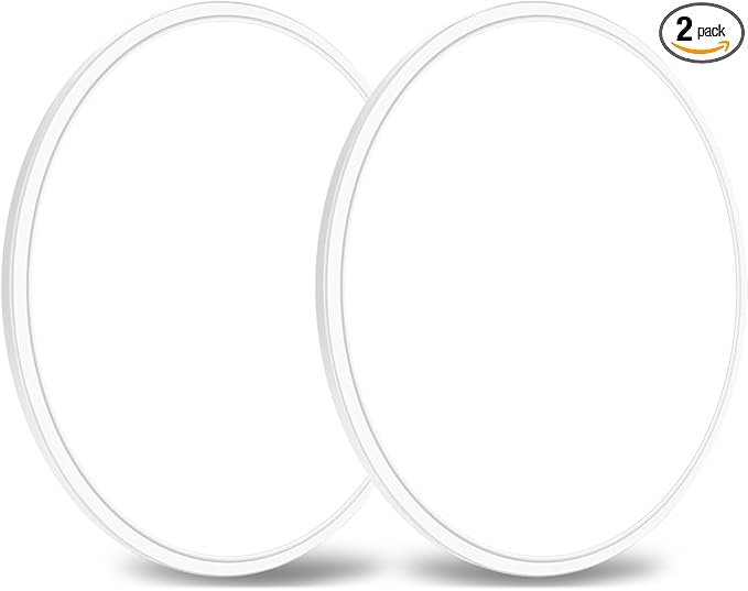 2PACK Flush Mount LED Ceiling Light Fixture Black, 15.8Inch 36Watt, Dimmable & 3000K-4500K-6000K 3 Color Selectable Ceiling Lamp 4000LM Low Profile Ceiling Light for Kitchen Bedroom Hallway, White