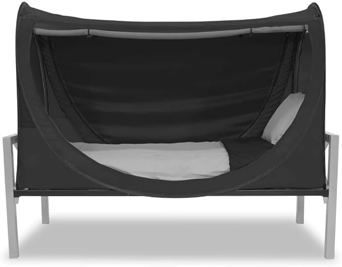 Privacy Pop up Eclipse Bed Tent Bed Drapes (Black, Queen)