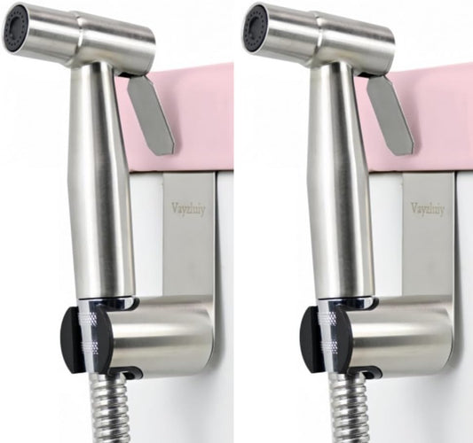 Handheld Bidet Sprayer for Toilet 2 PCS - Bidets for Existing Toilets Adjustable Water Pressure with Bidet Hose for Feminine Wash, Stainless Steel Muslim Shower Jet Spray for Toilet