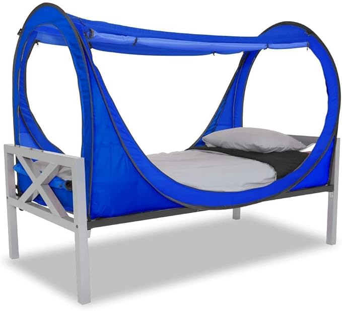 Privacy Pop up Eclipse Bed Tent Bed Drapes (Blue, Queen)