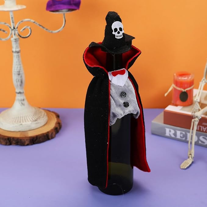 Halloween Wine Bottle Covers Vampire Halloween Wine Holder Dracula Halloween Wine Cover Halloween Wine Spooky Decorative Bottle Covers