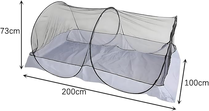 Akiky Black Mosquito Net Pop Up Bed Net Tent with Gray Bottom Portable&Foldable Bed Canopy for Bunk Bed Twin/Twin XL Bed Sleeping Tent for Indoor Outdoor