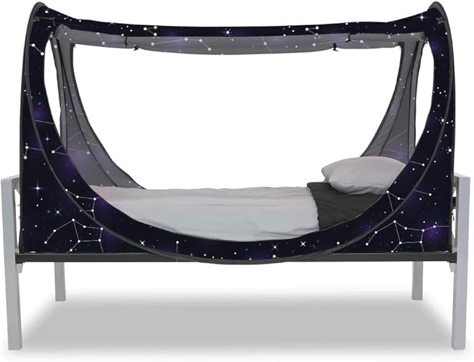 Privacy Pop up Eclipse Bed Tent Bed Drapes (Starry Constellation, Full)