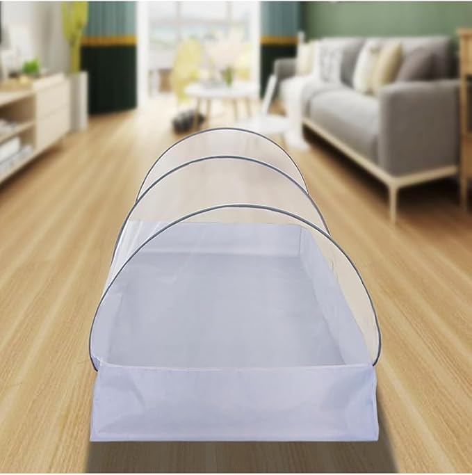 Akiky Mosquito Net Pop Up Bed Net Tent with Gray Bottom Portable&Foldable Bed Canopy for Bunk Bed Twin/Twin XL Bed Sleeping Tent for Indoor Outdoor, Gray/White