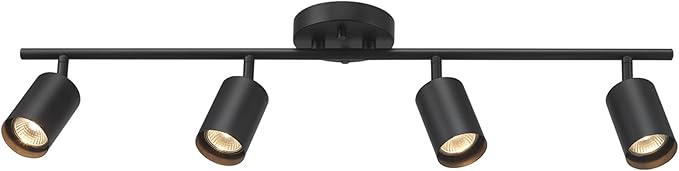 Globe Electric 64000012 30" 4-Light Track Lighting, Matte Black, Track Ceiling Light, Track Lighting Kit, Vintage, Ceiling Light Fixture, 4 Bulb Kitchen Light, Dining Light Fixture, Bulb Not Included