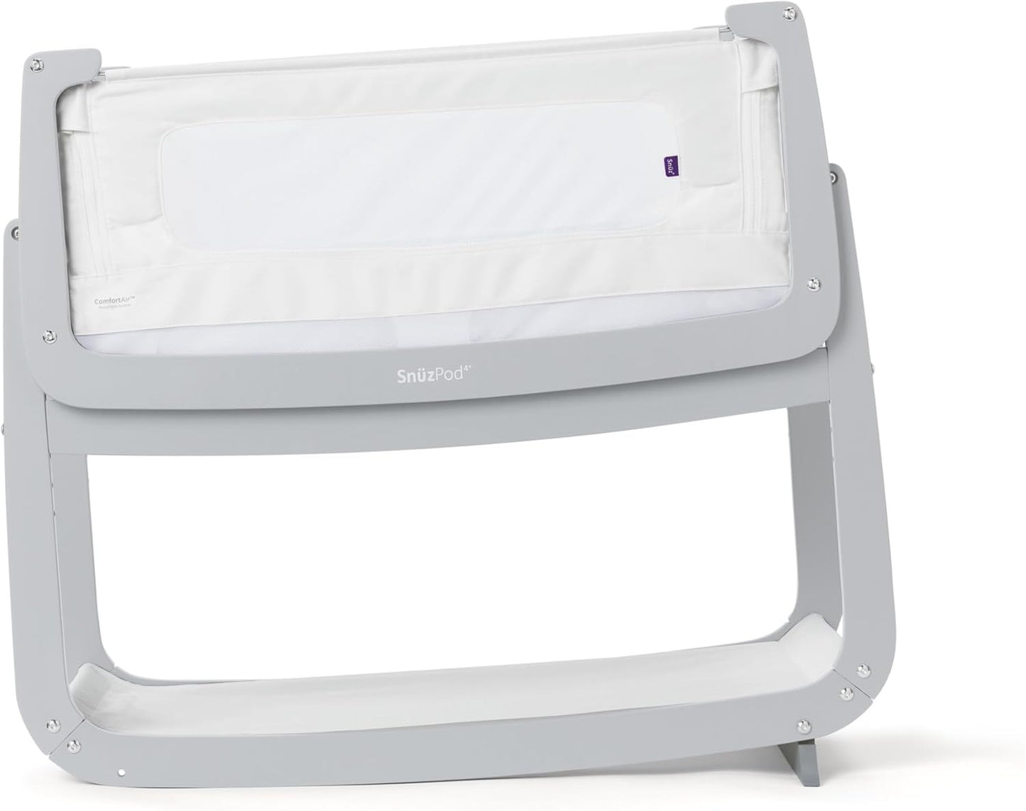 SnuzPod 4 Rocking Baby Bassinet Bedside Sleeper - Lightweight, Portable Bedside Bassinet, Lift Off Crib, Zip Down Wall, 3D Breathable Mattress, 6 Height Settings and Comfort Incline Mode, Dove