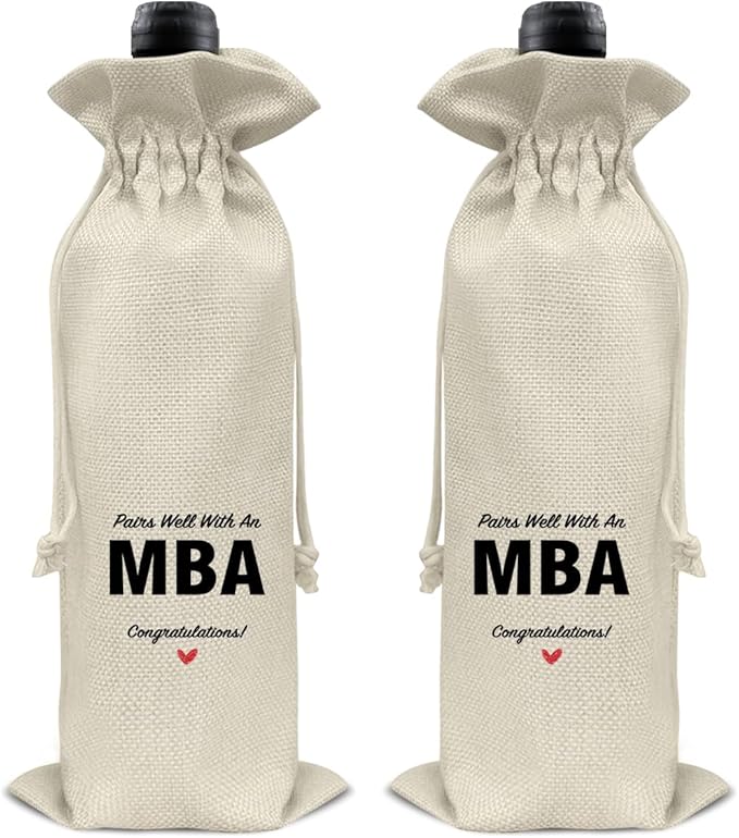 HOIJAUMAI MBA Degree Graduation Gifts MBA Graduation Gift Graduation Wine Bag Pairs Well with an MBA Wine Gift Bags for Men Women