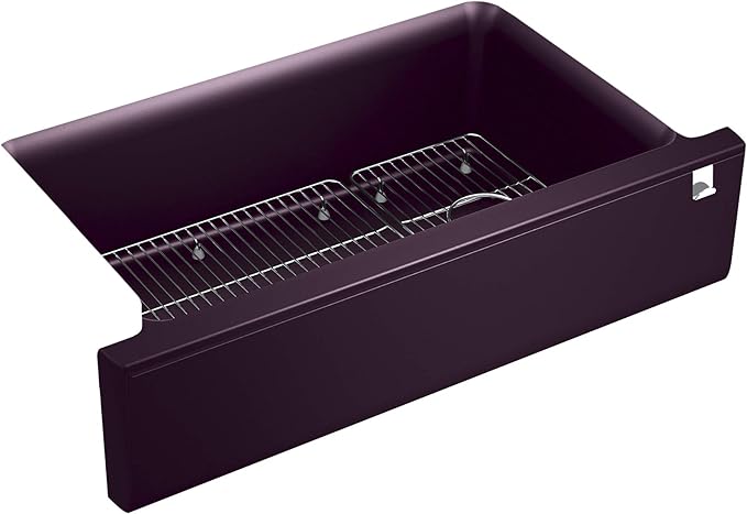 KOHLER K-25786-CM8 Cairn Sink, 36 in, Matte Black Plum