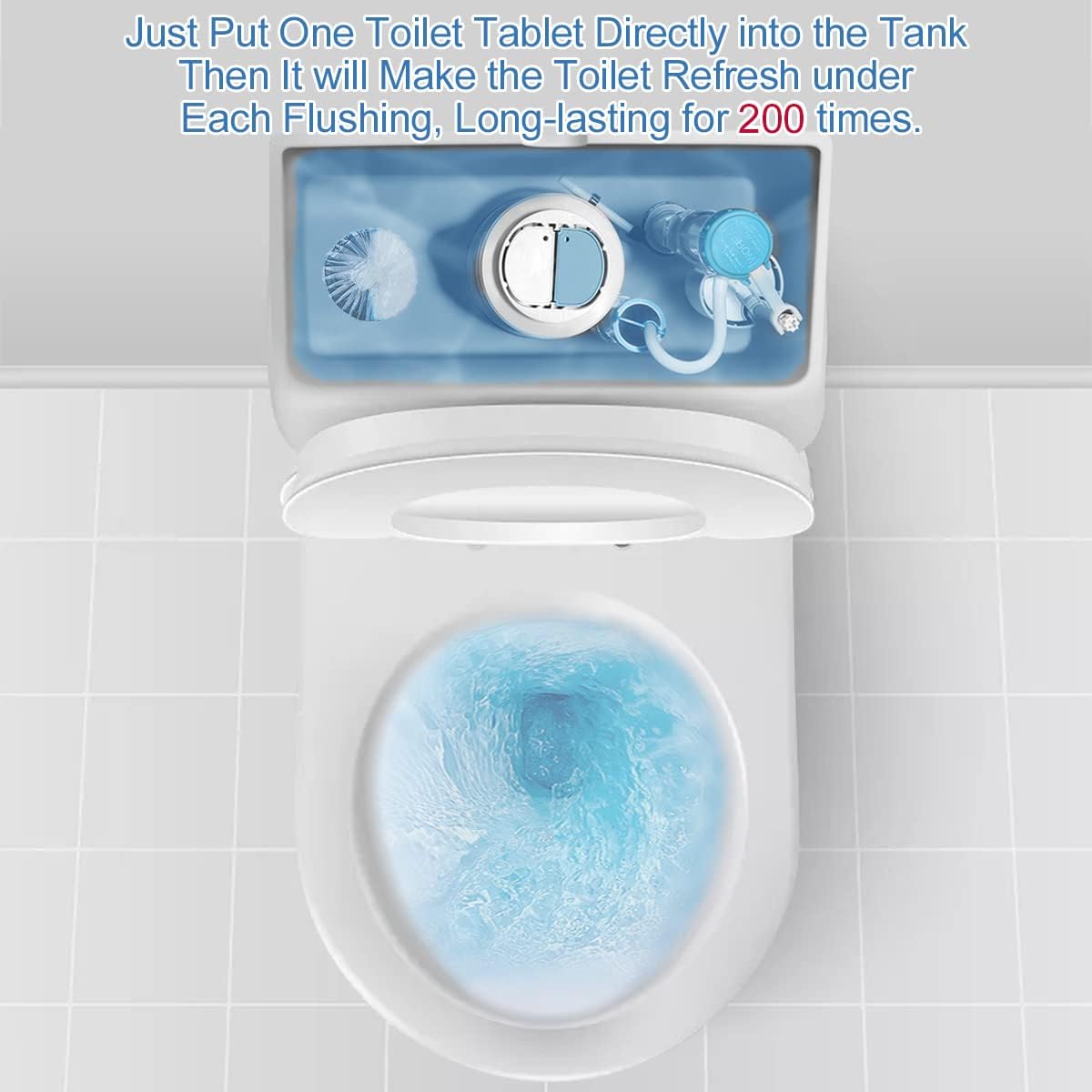 KIISIISO Toilet Bowl Cleaner Tablets, 12 PACK Commercial Household Bathroom Cleaners, Automatic Toilet Tank Cleaners Deodorizers(Blue and White)