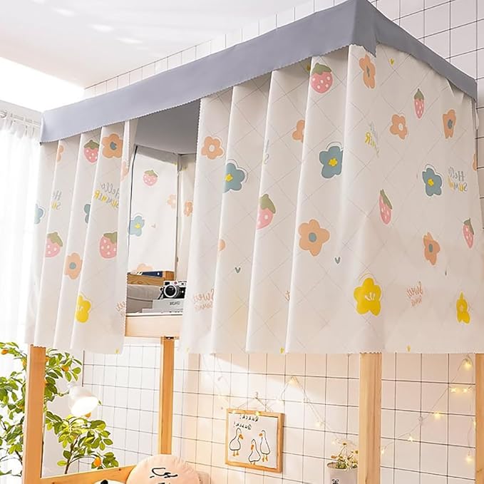HAOZAIKEJI Dormitory Room Bunk Bed Curtains Blackout Privacy Canopies Lightproof Dustproof Bed Curtain Students Shading Bedding for Loft Bed Single Sleeper