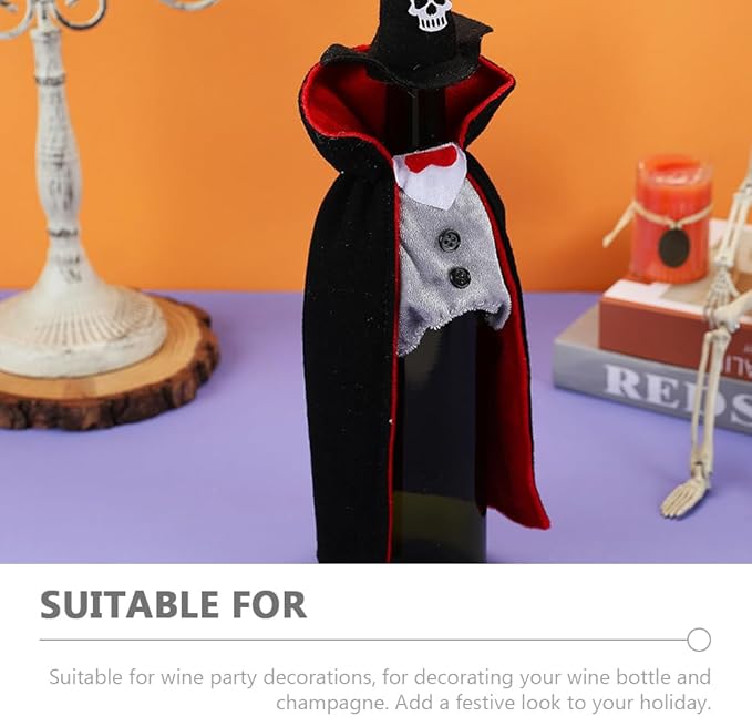 Halloween Wine Bottle Covers Vampire Halloween Wine Holder Dracula Halloween Wine Cover Halloween Wine Spooky Decorative Bottle Covers
