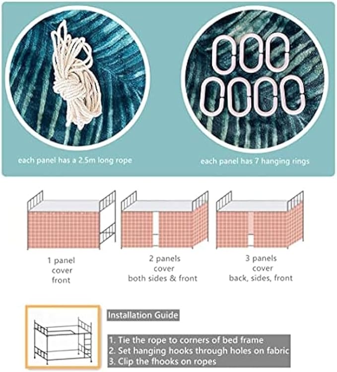 2 Panels Dormitory bed curtain single bed shading decor privacy protection cover canopy, loft under Bunk Bed Curtains