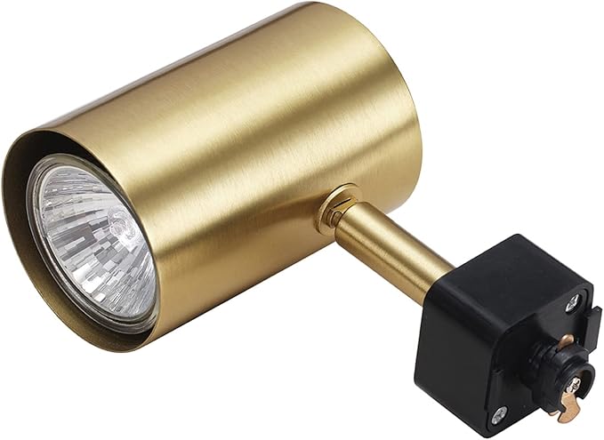 Globe Electric Tribeca 56 Inch Matte Black 4-Light Adjustable Track Ceiling Lighting Kit Fixture with Brass Cylindrical Track Heads, Ideal for Kitchen Island, Compatible with LED Bulbs, 64000009