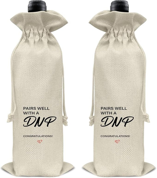 HOIJAUMAI DNP Graduation Gifts DNP Graduation Wine Bag Pairs Well with a DNP Wine Gift Bags for Women Men