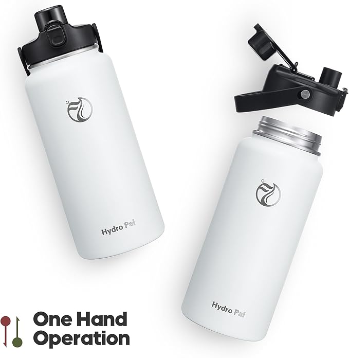 Half Gallon Insulated Water Bottle with 2-in-1 Lid (Chug Lid/Straw Lid), 40/64oz Double Walled Vacuum Stainless Steel Water Bottles, Water Jug with Straw