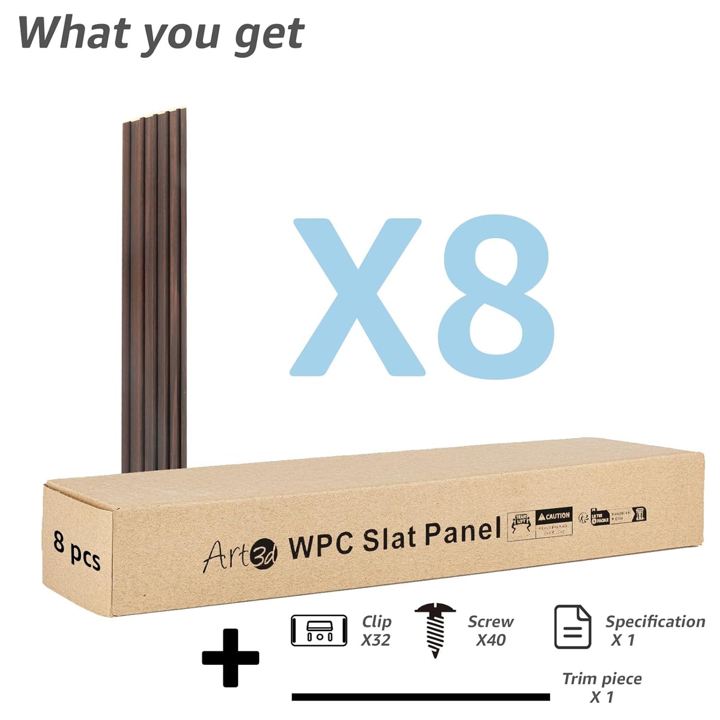 Art3d WPC Wainscoting Panels, 16-Pack 48 x 6 Inch 3D Wall Accents for Interior Wall Decor, Living Room, Bedroom, Black