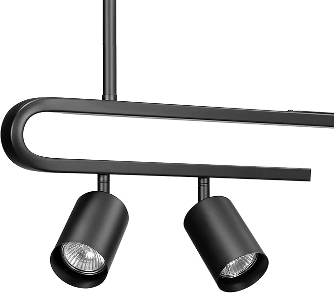 Globe Electric 64000121 32" 5-Light Track Lighting, Matte Black, Side Canopy, Pivoting Track Heads, Side Canopy