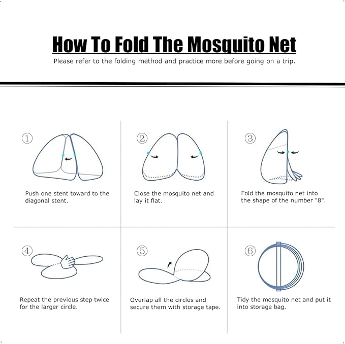 Mosquito Net for Bed, Pop Up Camping Mosquito Net Portable Travel Mosquito Net Tent, Folded Size 17 inch Double Entry Bed Canopy for King Queen Size Bed (Folded 17 Inch, 59"x79"x59")