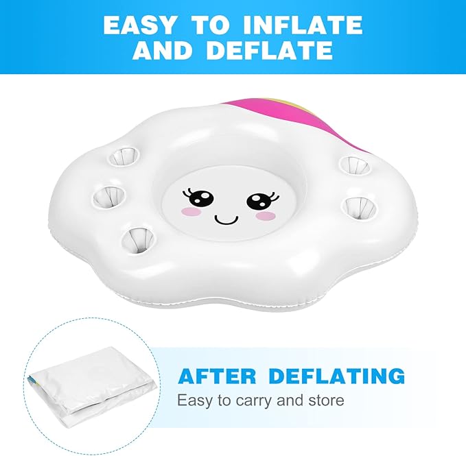 Hemoton Inflatable Serving Bar Buffet 2 PCS, Drink Bottle Holder Floating Beverage Salad Fruit Serving Bar for Indoor Outdoor Summer Beach Luau Party, Picnic, BBQ, Camping, Water Fun Decorations