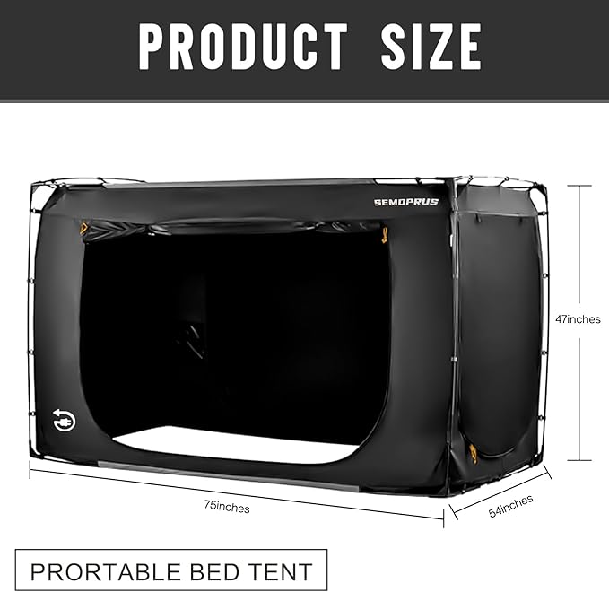 Bed Tent Full Size, Bed Canopy Tents, Portable Sleeping Tents, Dream Tents for Adult and Kids, Breathable 70% Blackout Privacy Space, Canopy Tent for Bed with Three Doors (Mattress Not Included)