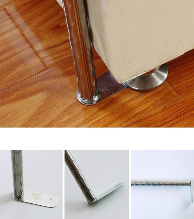 Mengersi Canopy Bed Frame Post Stainless Steel Four Corner Bed Canopy Poles Mosquito Net Frame Bracket Fit for Metal Bed Wood Bed Twin Size (Silver)