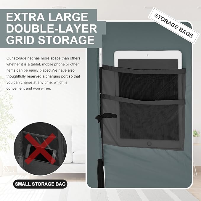 Bed Tent Full Bed Canopy Dream Tents for Indoor Portable Blackout Tents Privacy Space Warm Breathable Sleeping Tents for Kids and Adult(Light Gray,Mattress Not Included) Reducing Light