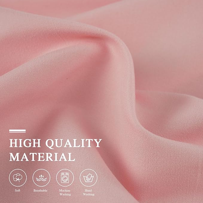 Pink Canopy Bed Curtains - 4 Corner Post Bed Curtains King Size Lightproof Drapes Bed Canopy with Top Ties and Tie Backs for Adults & Girls Bedroom Decoration(Pink,King)