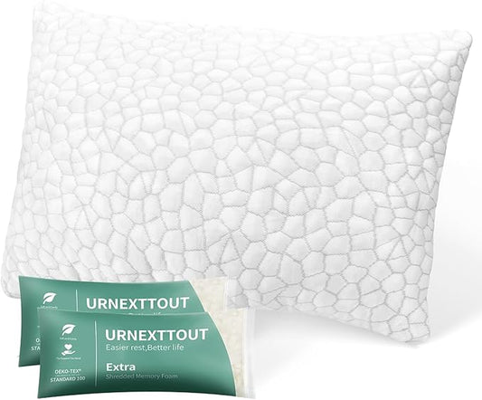 High Cooling Pillow for Hot Sleepers Bed Pillow for Side Sleepers Memory Foam Neck Pillow Queen Pillow with 2 Extra Fill