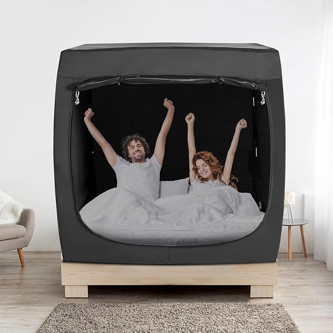 BORNA Bed Tent Bed Canopy King Size for Adult and Kids,Portable Sleeping Tents Dream Tents Indoor for Kids and Adult, Breathable Privacy Space on Bed with Three Doors (Mattress Not Included)