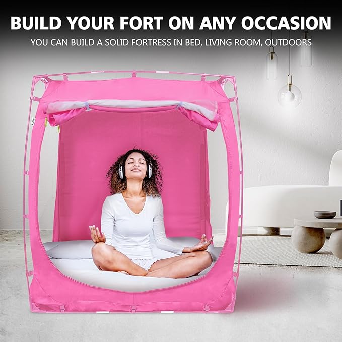 Bed Tent Bed Canopy Full Size Tents for Adult and Kids- Portable Dream Tent Indoor Sleeping Tents 70% Blackout with 3 Doors Breathable Big Space Tents