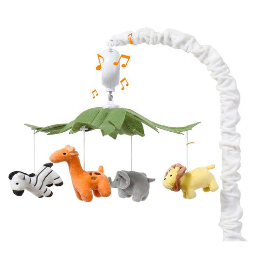 Crib Mobile, Baby Mobile with 12 Lullabies, Musical Baby Crib Mobile for Boys or Girls, Safari Animals Crib Toys Hanging, Safari Nursery Decor