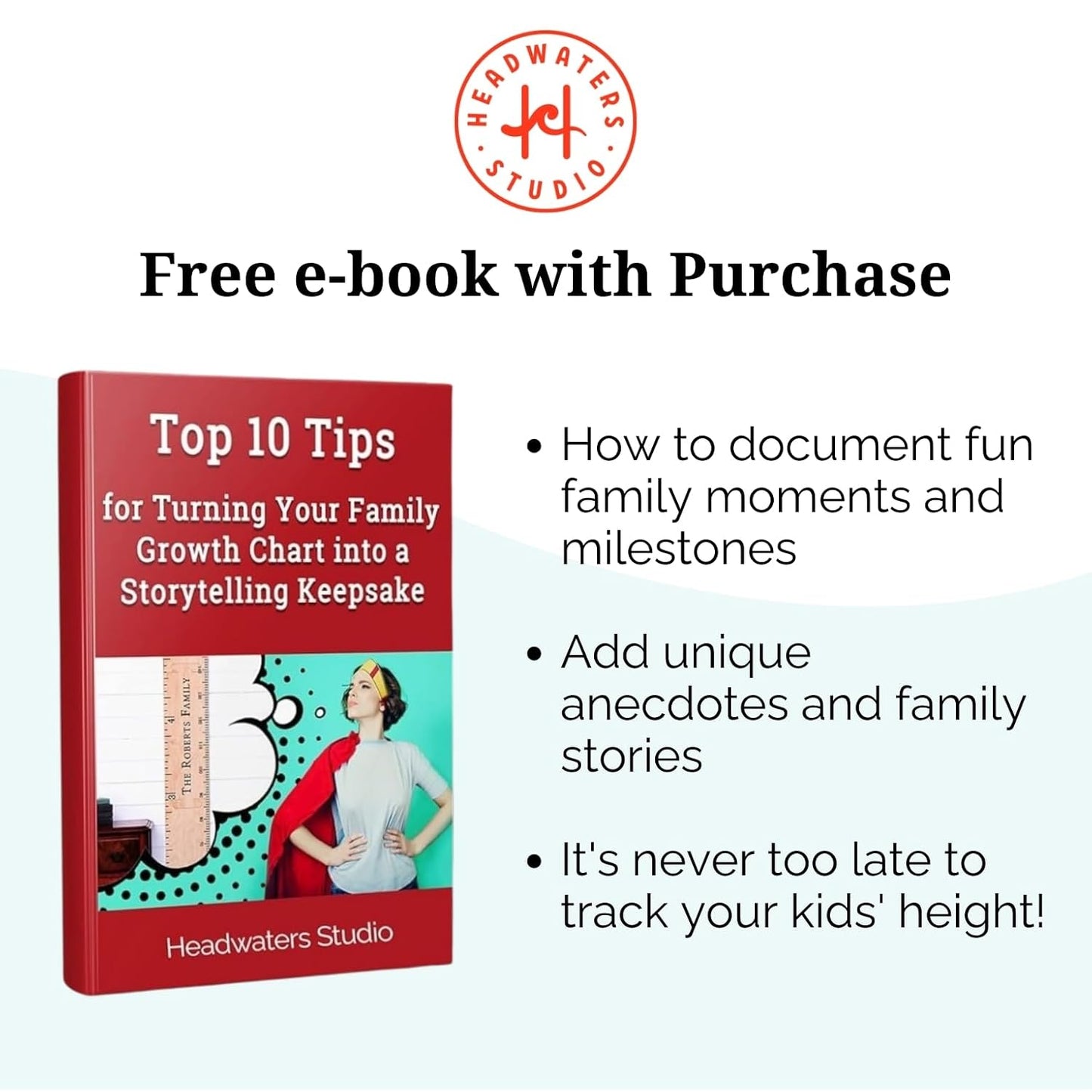 Wooden Growth Chart – Kids Height Chart, Wall Measurement for Kids, Height Chart for Wall, Growth Ruler for Children – Our Growing Family, Natural (63"x6.7")