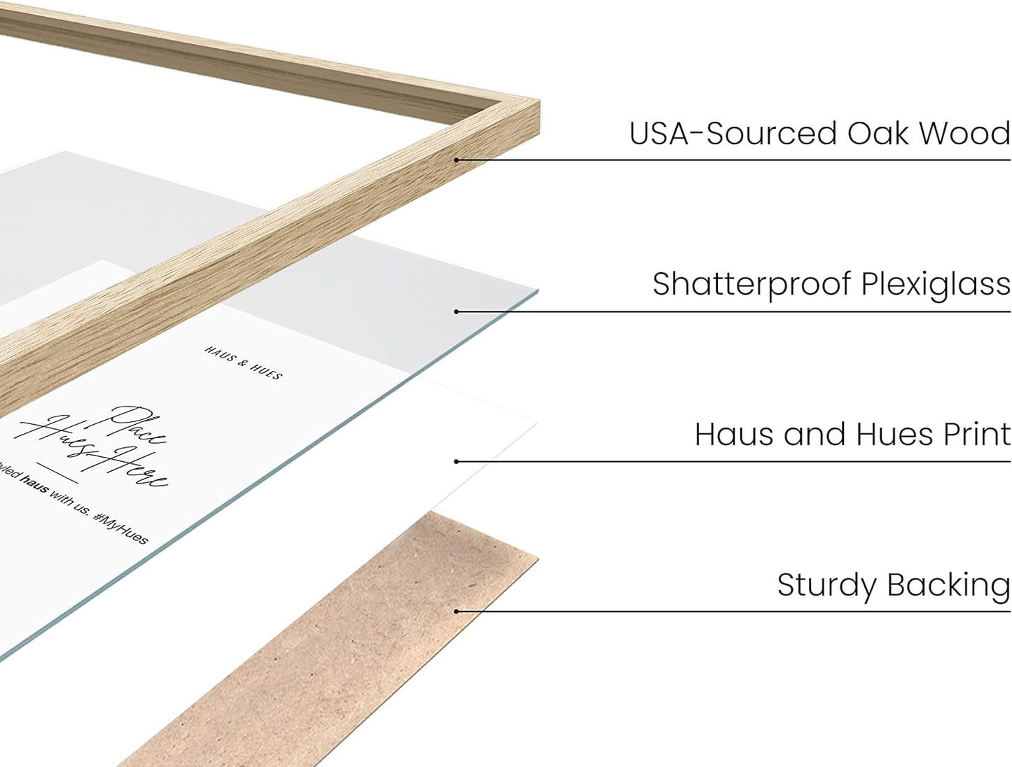 HAUS AND HUES 20x30 Picture Frames Set of 4 - 20x30 Inch Frames, Beige