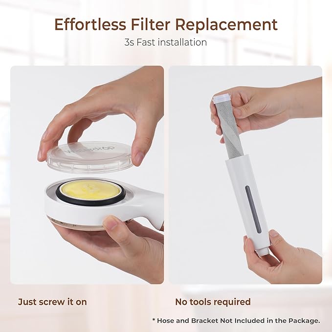 Waterdrop SF02-SL Filtered Shower Head with Handheld, High Pressure & Vitamin C for Healthier Hair & Skin, Softener Water, Reduce Chlorine, Reduce Hair Shedding, Soothe Dry Skin, Lemon Yellow