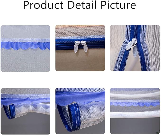 Pop-up Mosquito net Double Bed,L75x W47 x H55 in Double Door Zip Portable Tent Travel Mosquito net Free-Standing use one Compartment to Install Suitable for Bedroom no Hooks no Chemicals.