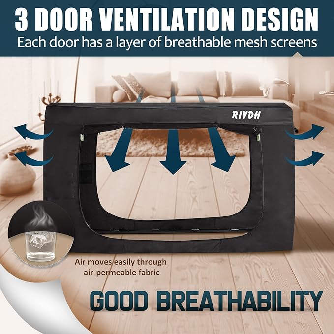 Bed Tent Bed Canopy Tents for Adult - Portable Dream Tent Indoor Sleeping Tents 70% Blackout with 3 Doors Breathable Private Space Tents