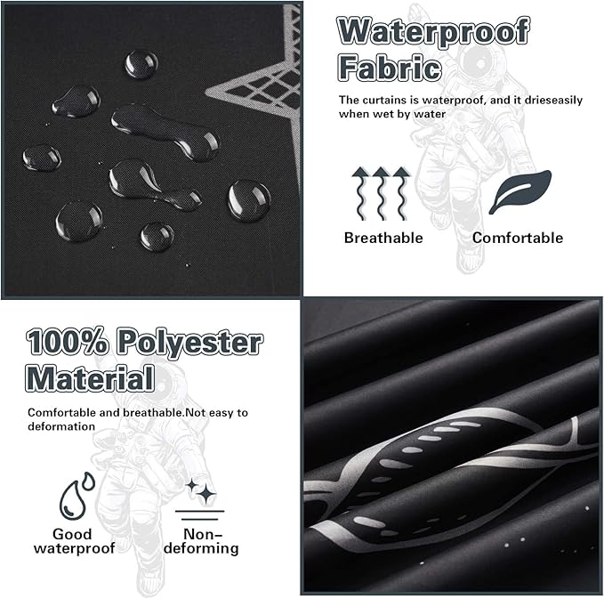 Astronaut Canopy Bed Curtains - 4 Corner Post Bed Curtains Canopy King Bed Canopy Curtains for Children Girls Bedroom Decoration(Astronaut, King)