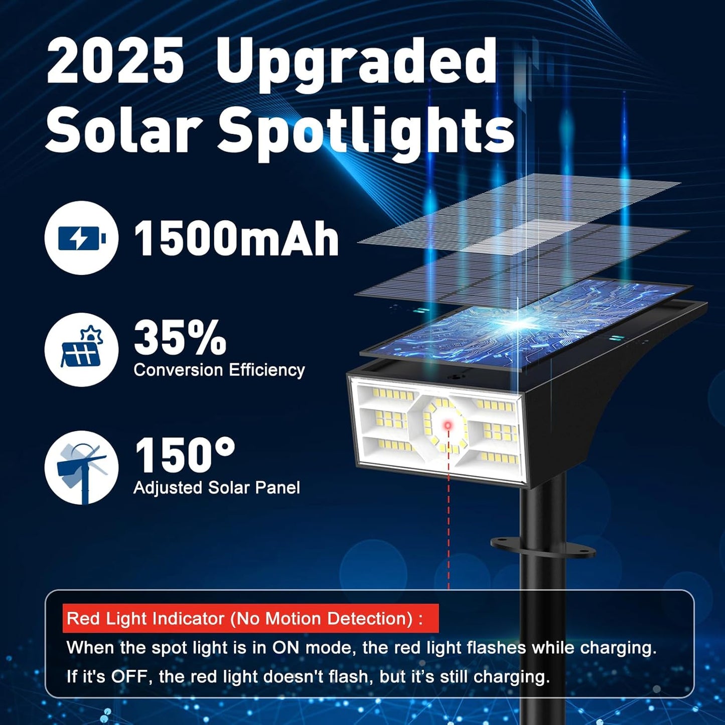 Solar Spot Lights Outdoor, 6 Pack Outdoor Solar Lights for Yard Waterproof, 4 Lighting Modes Solar Landscape Spotlights, Auto On/Off Solar Powered Flood Lights Garden Pathway (Cool White)