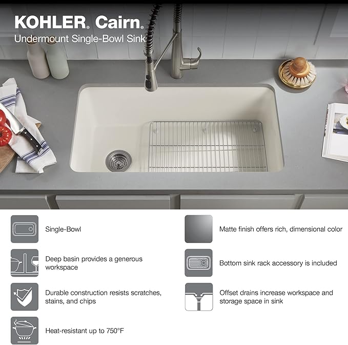 KOHLER K-8223-CM2 Cairn Sink, 15 in, Matte Brown